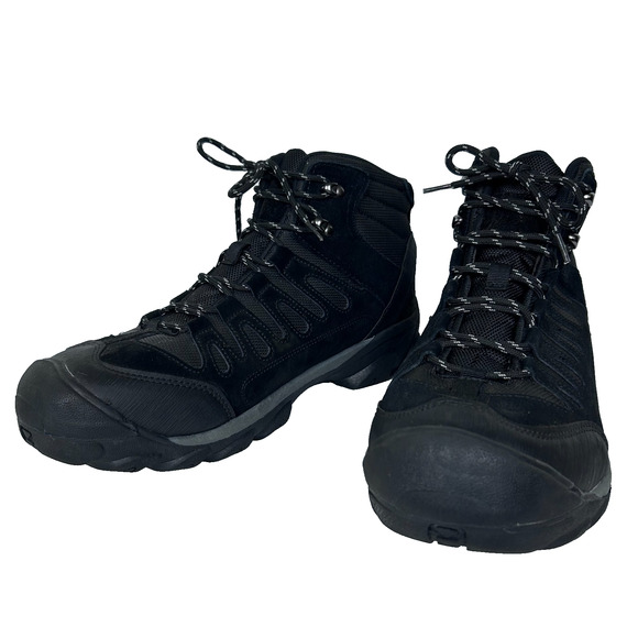 Ozark Trail Mens Combat Hiking Boots Size 13 Black Waterproof Leather Bump Toe - Picture 1 of 14
